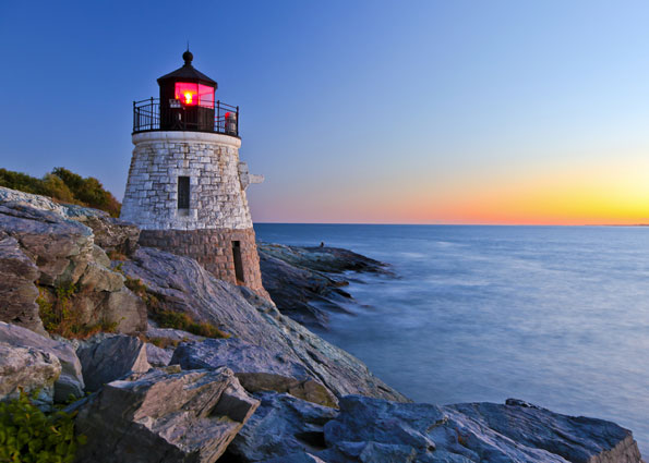 Vuurtoren bij Newport in Rhode Island USA